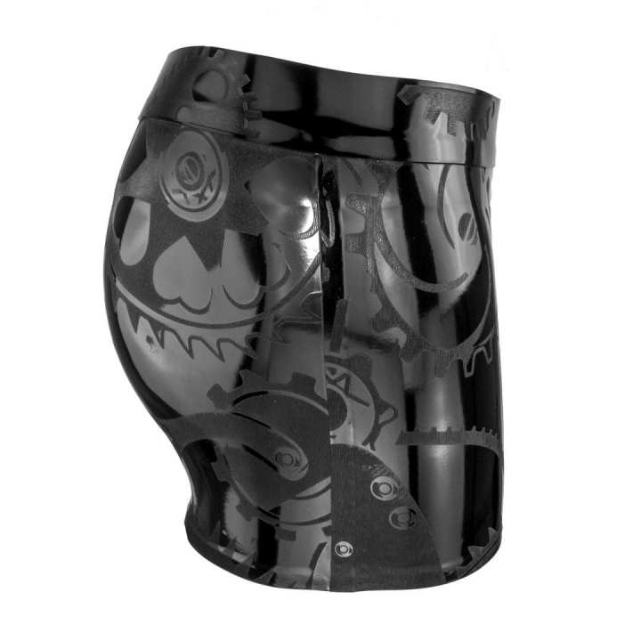 Latex Short STEAMPUNK black Laser Edition